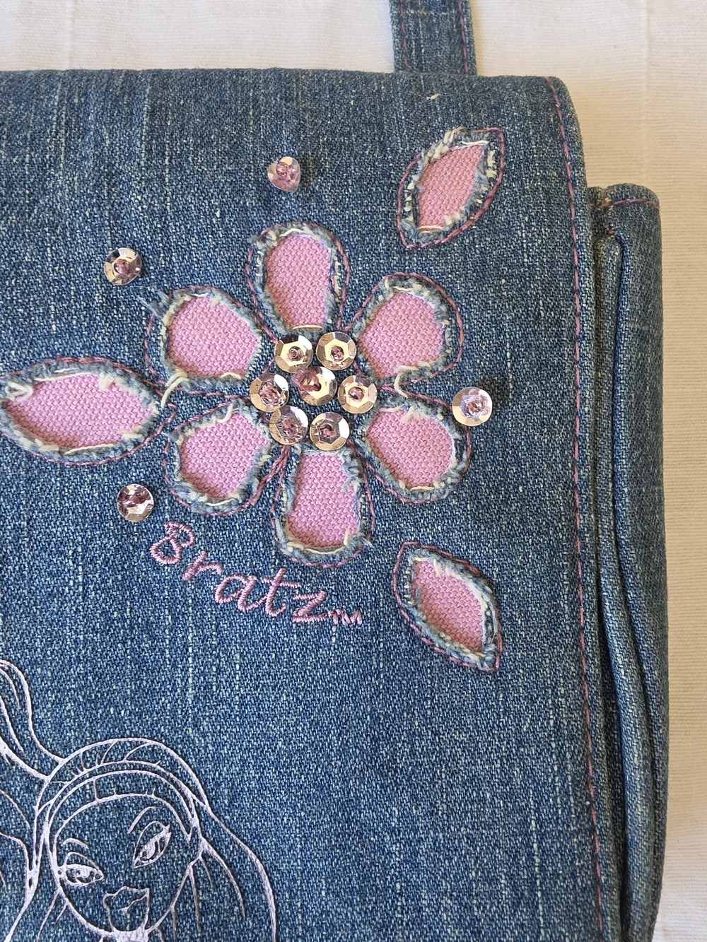 Vintage Y2K Bratz Denim Shoulder Bag 2003 MGA Entertainment Purse